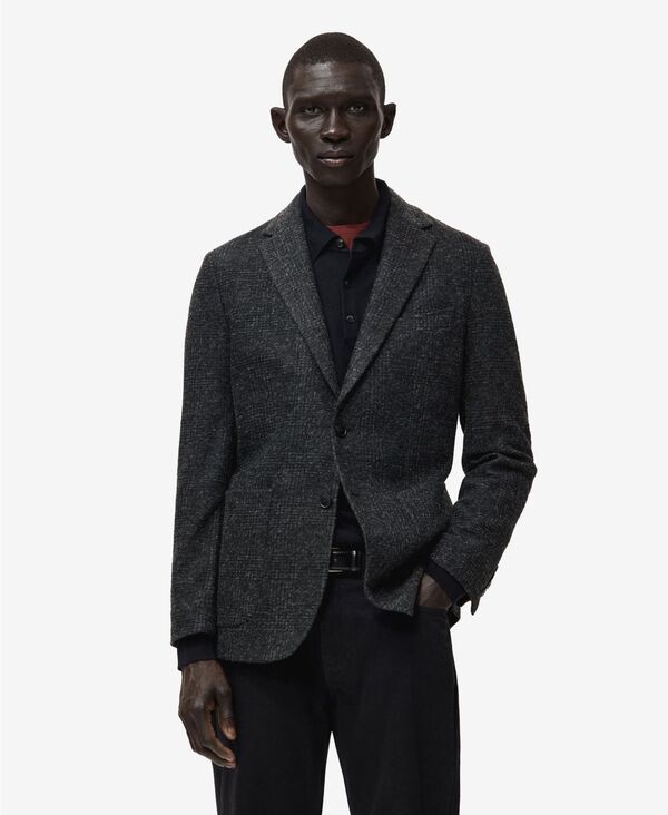 マンゴ メンズ アウター 上衣・上衣 か細い填まる 羊毛 スポーツジャケット MANGO Men\u0027slim Fit Wool Blend Blazer Grey 薄墨色