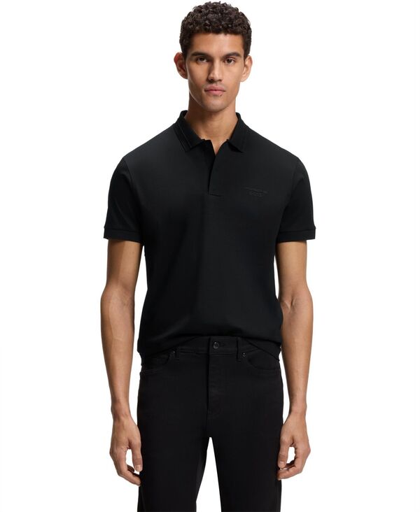 ヒューゴボス メンズ トップス スポーツシャツ 綿織物 Hugo Boss x Porsche Men\u0027s Mercerized Cotton Polo Shirt Black 黒いこと