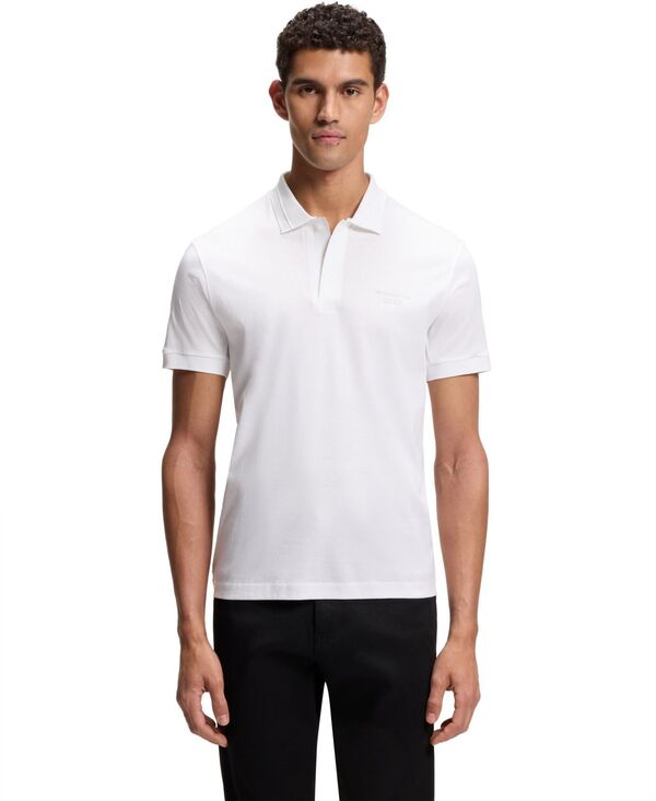 ヒューゴボス メンズ トップス スポーツシャツ 綿織物 Hugo Boss x Porsche Men\u0027s Mercerized Cotton Polo Shirt White 白いこと
