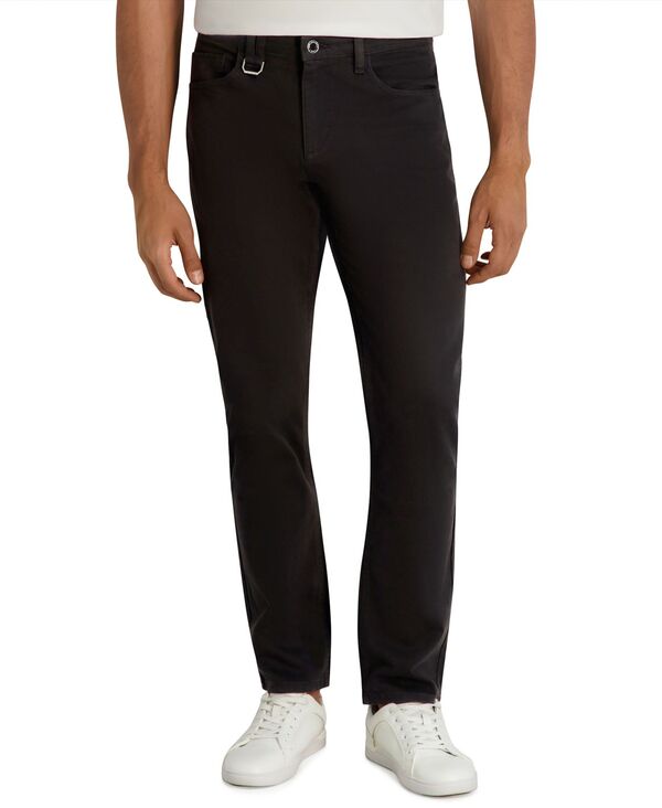 長い巻き毛 ラガーフェルド メンズ ボトムス 心地好いズボン下 KARLAGERFELD PARIS Men\u0027s Tailored-Fit Pants Black 黒いこと