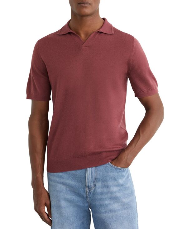 レイス メンズ トップス スポーツシャツ 羊毛 REISS Men\u0027s Merino Wool Open Collar Polo Shirt Raspberry