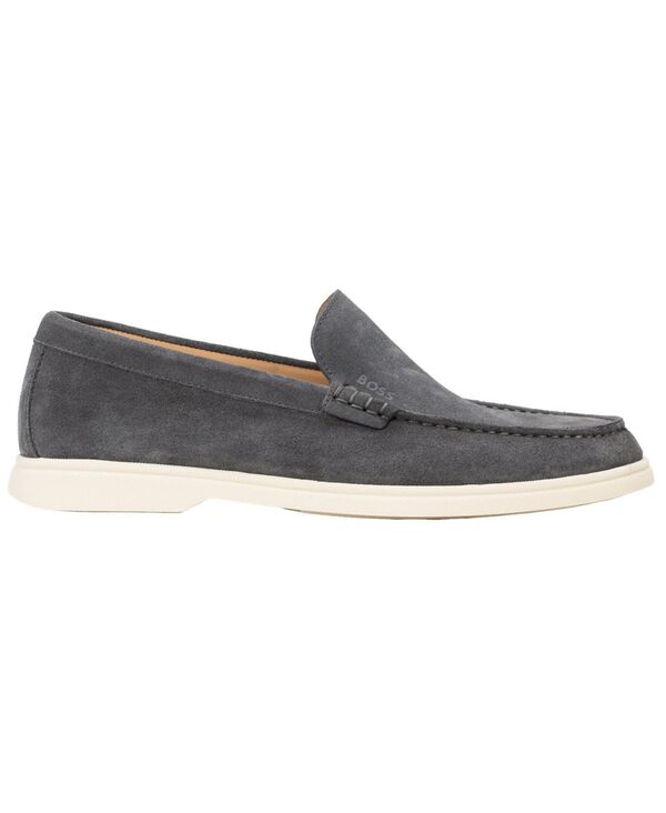 主任者 メンズ シューズ スリッポン・ローファー BOSS Hugo Men\u0027sienne Round-Toe Loafers Gray 薄墨色