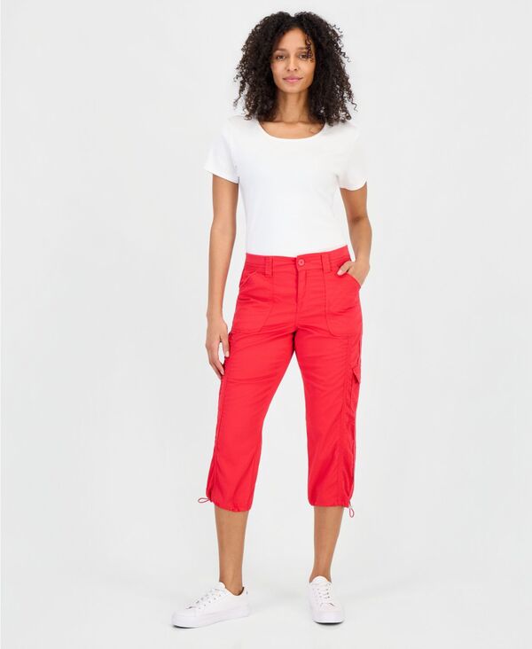 スタイルアンドコー レディース ボトムス カジュアルパンツ キャップ Style & Co Women's Mid-Rise Cargo Capri Pants Exclusively at Macy's Fresh Lipstick｜ReVida 店