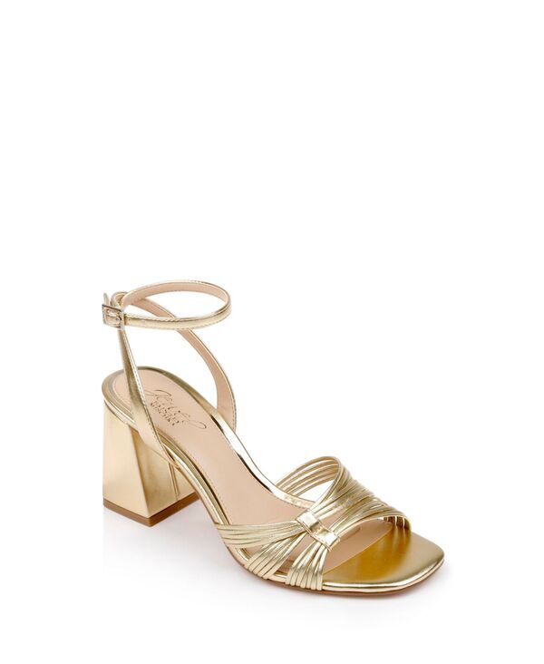 ジュウェルダグレイミシュカ レディース シューズ サンダル 踵 Jewel Badgley Mischka Women\u0027s Michellevening Block Heel Sandals Gold Metallic ゴールド