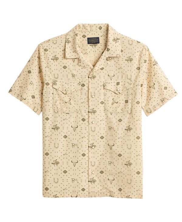 ペンドルトン メンズ トップス シャツ 半袖 Pendleton Men'short-Sleeve Collar Shirt Western Tan タン|ReVida 店