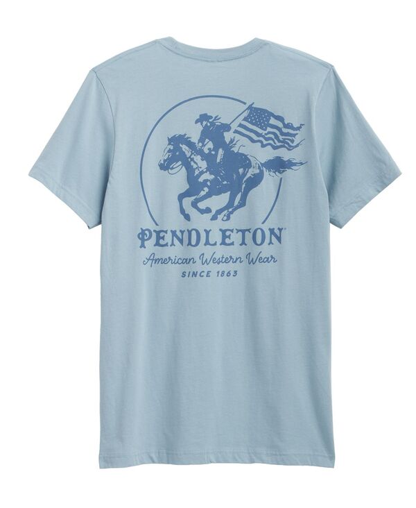 ペンドルトン メンズ トップス Tシャツ 半袖 グラフィック Pendleton Men'short-Sleeve Heritage Western Graphic T-Shirt Vintage Denim/blue デニム｜ReVida 店