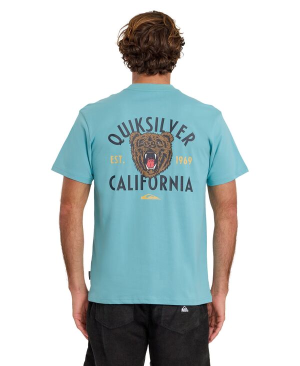 クイックしろがね色 メンズ トップス ティーシャツ 労働者の一団のど首 Quiksilver Men\u0027s Crewneck T-Shirt Aqua アクア