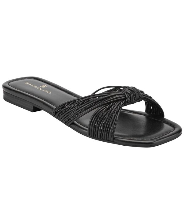 バンドリーノ レディース シューズ スリッポン・ローファー サンダル Bandolino Women\u0027sella Knotted Flat Slip-On Sandals Black 黒いこと