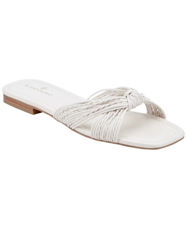 バンドリーノ レディース シューズ スリッポン・ローファー サンダル Bandolino Women\u0027sella Knotted Flat Slip-On Sandals Chicream 皮膚軟化剤