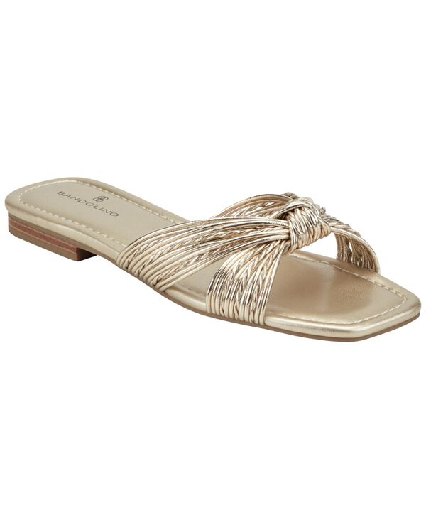 バンドリーノ レディース シューズ スリッポン・ローファー サンダル Bandolino Women\u0027sella Knotted Flat Slip-On Sandals Gold ゴールド