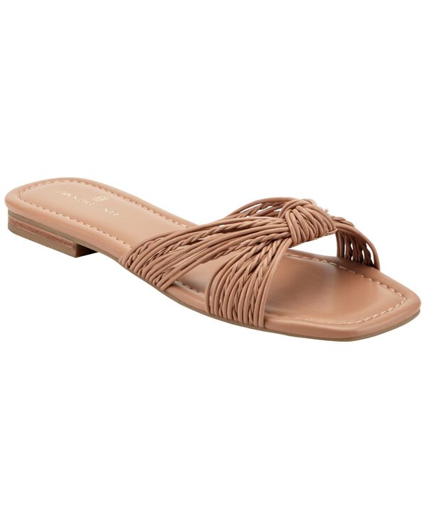 バンドリーノ レディース シューズ スリッポン・ローファー サンダル Bandolino Women\u0027sella Knotted Flat Slip-On Sandals Medium Natural