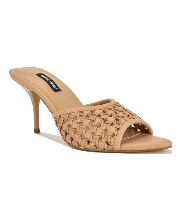 ナインウェスト レディース シューズ スリッポン・ローファー サンダル Nine West Women\u0027s Kirela Woven Slip-On Stiletto Dressandals Tan タン