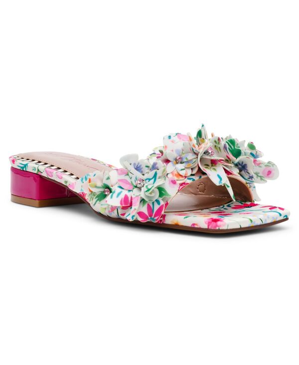ベッツィジョンソン レディース シューズ スリッポン・ローファー サンダル Betsey Johnson Women's Glorria Slip-On Dressandals Natural Floral Multi マルチカラー｜ReVida 店