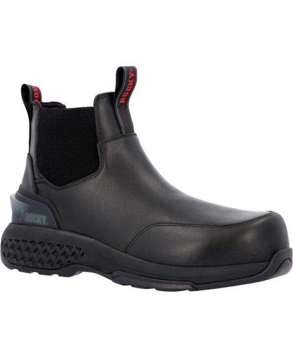 ロッキー メンズ シューズ スリッポン・ローファー ブーツ ROCKY Men\u0027s Code Red Station Slip-On Composite Toe Boot Black 黒いこと