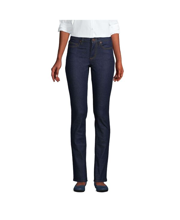 ランズエンド レディース ボトムス デニムパンツ ストレート ジーンズ Lands' End Women's Recover Mid Rise Straight Leg Blue Jeans Riverinse ブルー|ReVida 店
