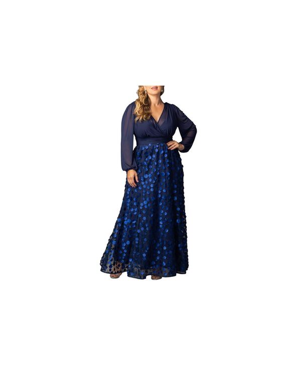 キヨナ レディース トップス ワンピース プラスサイズ メッシュ Kiyonna Plusize Blossoming Beauty Mesh Eveningownavy blossoms ネイビー｜ReVida 店 74,690円
