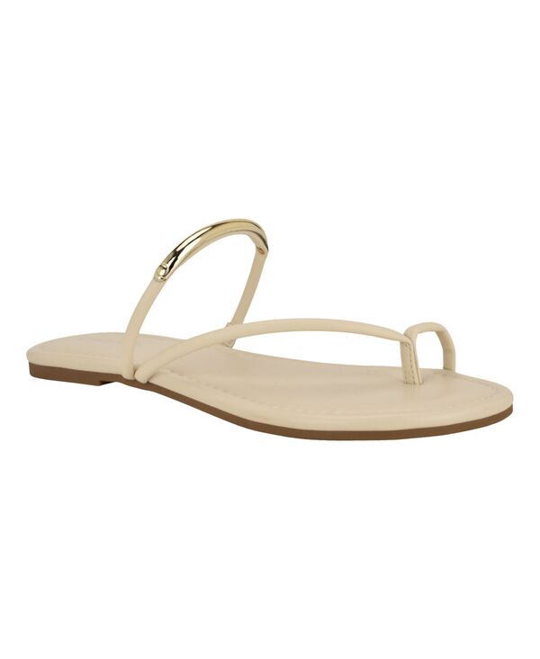 カルバンクライン レディース シューズ スリッポン・ローファー サンダル Calvin Klein Women\u0027s Bienna Strappy Ornamented Flat Slip-On Sandals Ivory 象牙色