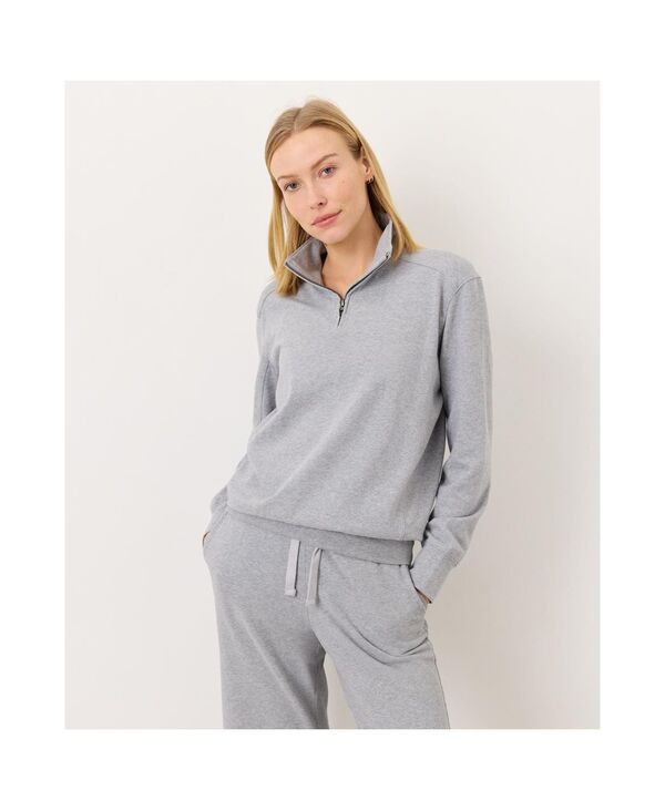 パクト レディース アウター パーカー・スウェット ハーフジップ シャツ ニット Pact Women's CloudKnit Half Zip Sweatshirts Heather grey グレー｜ReVida 店