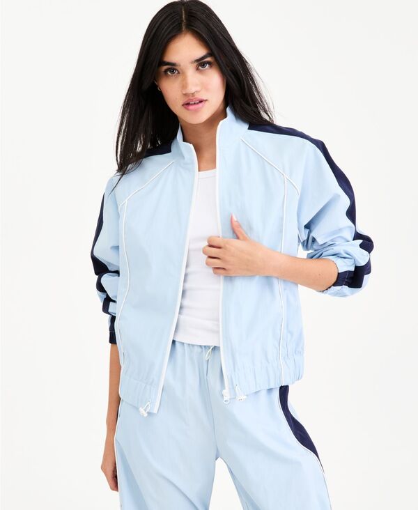 バースリー レディース アウター ジャケット・ブルゾン Bar III Women's Mock-Neck Windbreaker Jacket Macy's Exclusive Sky Ride Combo｜ReVida 店