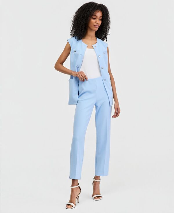アンクライン レディース ボトムス 心地好いズボン下 クレープチ アンクル Anne Klein Women\u0027stretch Crepe Pull-On Hollywood Waistraight Ankle Pants Regular \u0026 Petite Lakeshore レディースファッション-ボトムス-パンツ