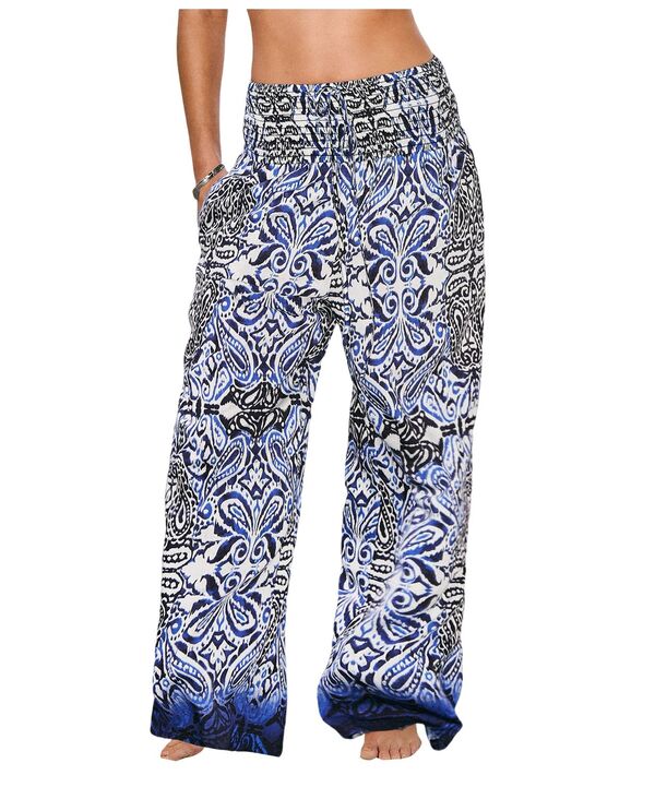 カップシー レディース ボトムス カジュアルパンツ Cupshe Women's Isle See Paisley Pants Medium blue ブルー｜ReVida 店
