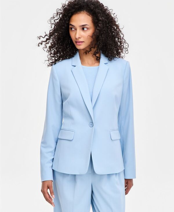 【送料無料】 タハリエーエスエル  レディース ジャケット・ブルゾン ブレザー アウター Women Bi-Stretch One-Button Blazer With Inner-Elastic Retractable Sleeves Ice Blue