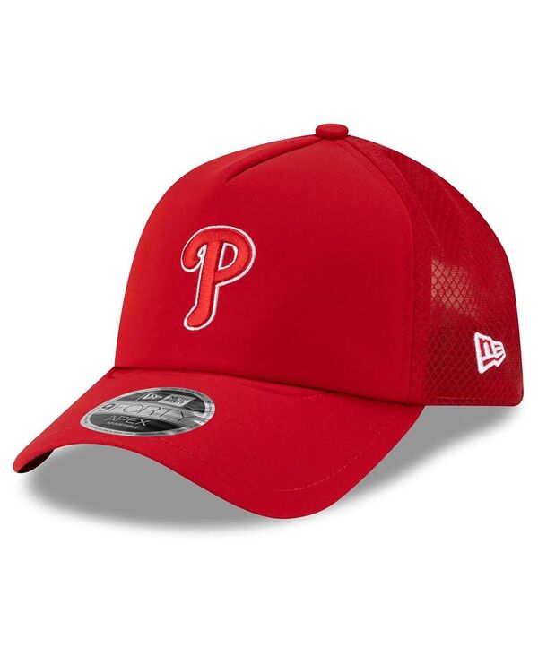 ニューエラ メンズ アクセサリー 帽子 New Era Men's Red Philadelphia Phillies 2026 Batting Practice Apex 9FORTY Adjustable Trucker Hat Red レッド｜ReVida 店