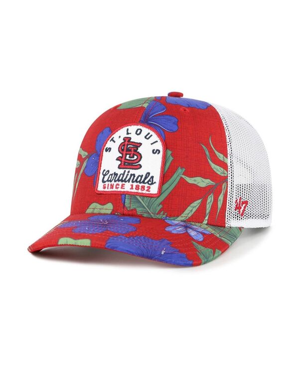 47 ブランド メンズ アクセサリー 帽子 '47 Brand Men's Red St. Louis Cardinals Tei Beachside Adjustable Trucker Hat Red White ホワイト|ReVida 店