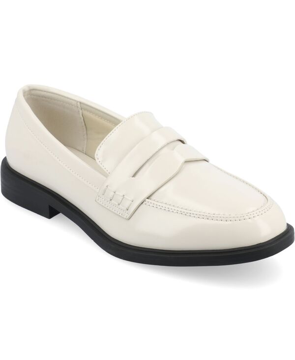 ジュルネ 寄せあわせ レディース シューズ スリッポン・ローファー Journee Collection Women\u0027s Raichel Tailored Penny Loafers Bone