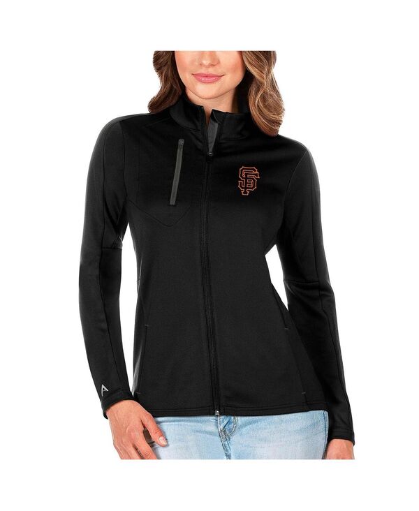 【送料無料】 アンティグア レディース ジャケット・ブルゾン アウター Women Black/Charcoal San Francisco Giants Generation Full-Zip Jacket Black Charcoal
