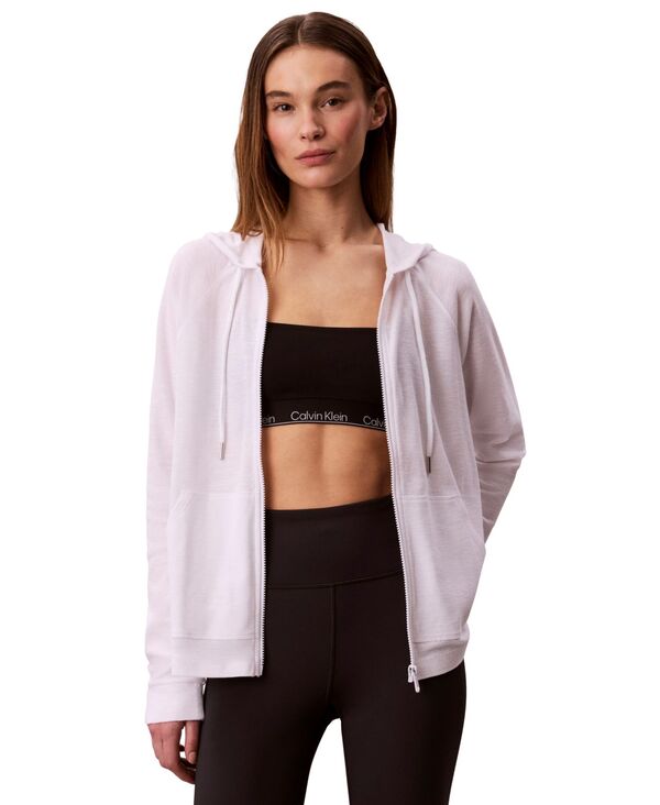 カルバンクライン レディース アウター ジャケット・ブルゾン Calvin Klein Performance Women's Icon Sport Full-Zip Lightweight Jacket White ホワイト｜ReVida 店