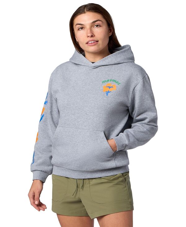 マーモット レディース アウター パーカー・スウェット Marmot Women's Born to Bloom Hoodie Grey Heather グレー|ReVida 店