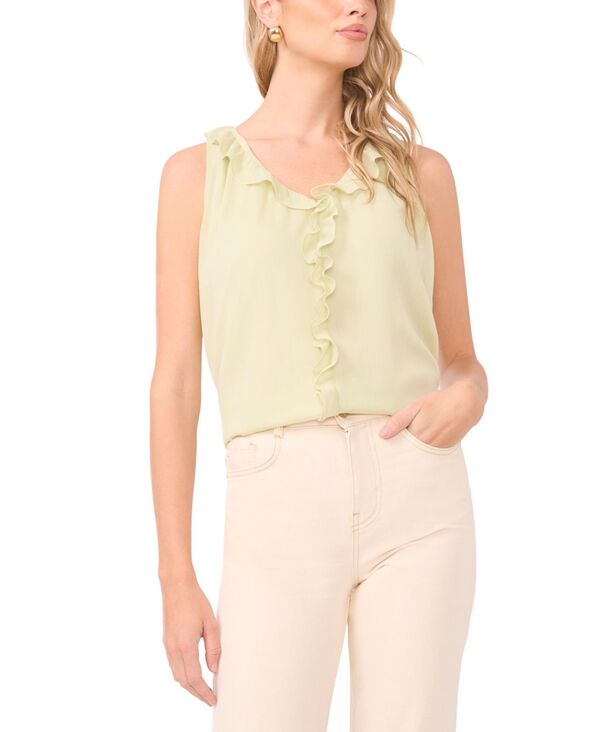 ヴィンスカムート レディース トップス シャツ フリル Vince Camuto Women's Ruffle Detail Top Lily Green グリーン|ReVida 店