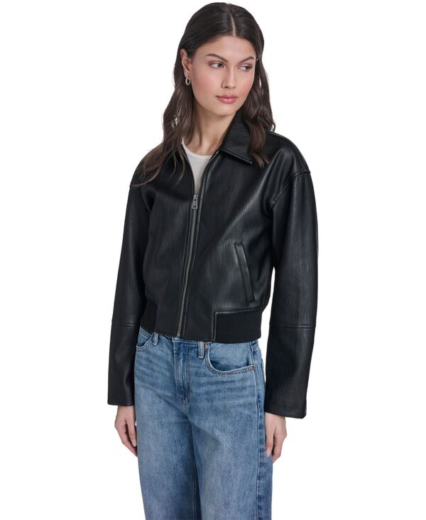 リーバイス レディース アウター ジャケット・ブルゾン レザー フェイクレザー Levi's Women's Faux Leather Bomber Jacket Black ブラック｜ReVida 店 26,838円