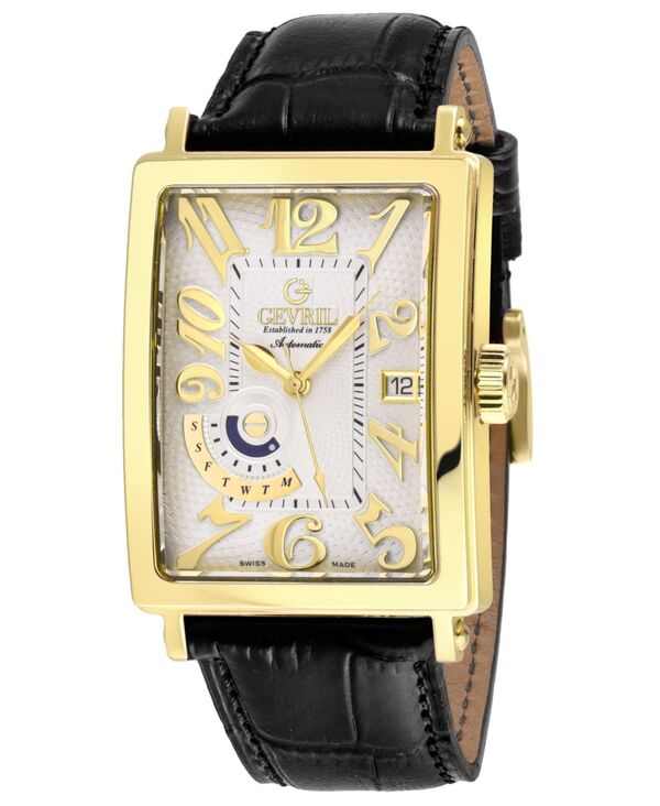 ジェビル メンズ アクセサリー 腕時計 レザー Gevril Men's Avenue of Americaswiss Automatic Leather Strap Watch No Color|ReVida 店