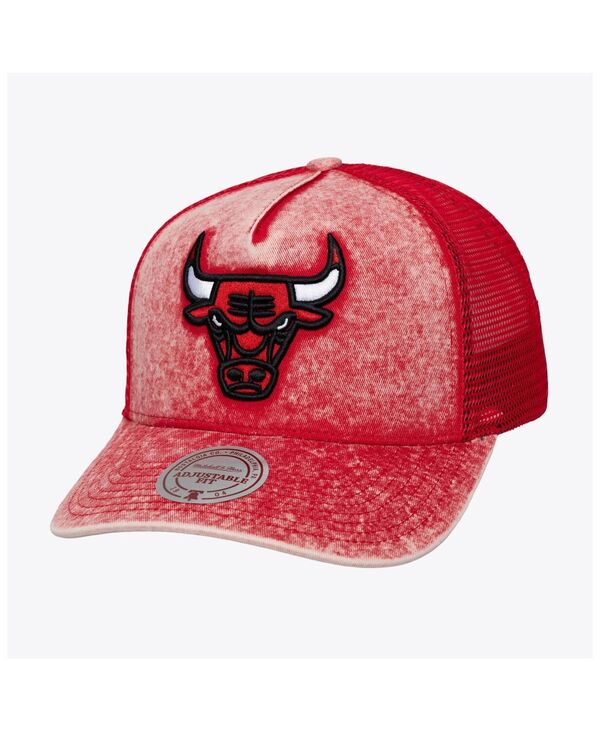 ミッチェル&ネス メンズ アクセサリー 帽子 Mitchell & Ness Men's Red Chicago Bulls Gameday Snowash Adjustable Trucker Hat Red レッド|ReVida 店
