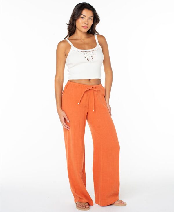 ロキシー レディース ボトムス カジュアルパンツ ストレート ローライズ Roxy Women's Iyla Low-Rise Straight Leg Pants Ginger Spice|ReVida 店
