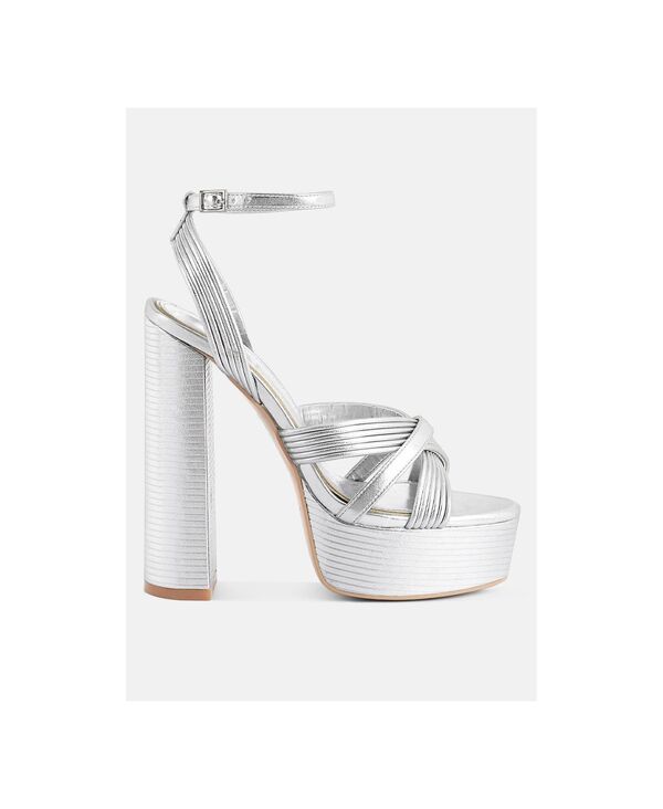 ロンドンラグ レディース シューズ サンダル ヒール London Rag Womensplendid Crisscrosstraps Higheel Sandalsilver シルバー｜ReVida 店