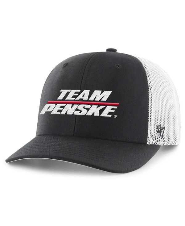 47 ブランド メンズ アクセサリー 帽子 '47 Brand Men's Black/Whiteam Penske Trucker Adjustable Hat Black White ホワイト|ReVida 店