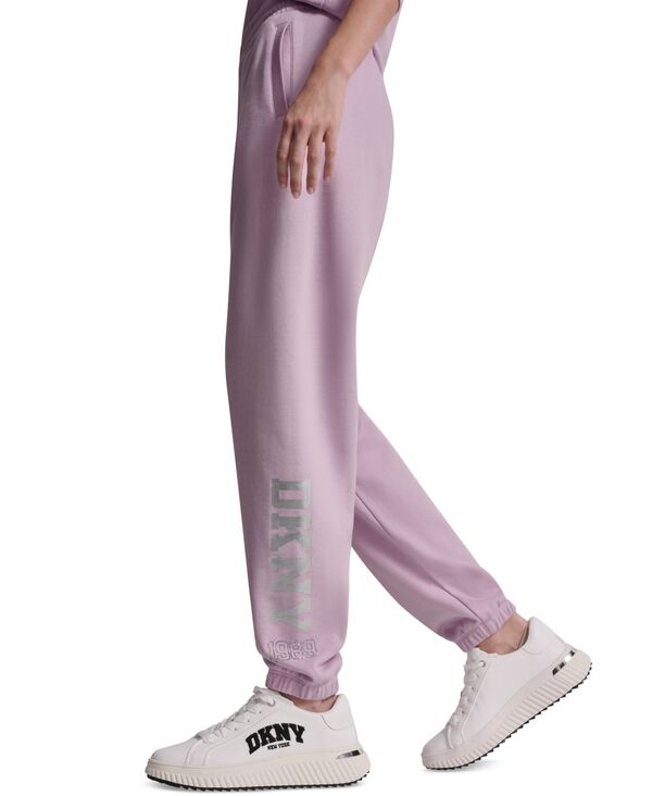 ダナ キャラン ニューヨーク レディース ボトムス カジュアルパンツ ジョガーパンツ ロゴ DKNY Sport Women's 1989 Rhinestone Logo High-Rise Relaxed Joggers Pink Lavender ピンク｜ReVida 店 10,514円