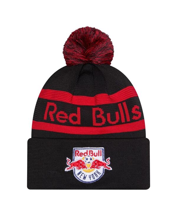 ニューエラ メンズ アクセサリー 帽子 ニット ジャージー New Era Men's Black New York Red Bulls 2026 Jersey Hook Cuffed with Pom Knit Hat Black ブラック|ReVida 店