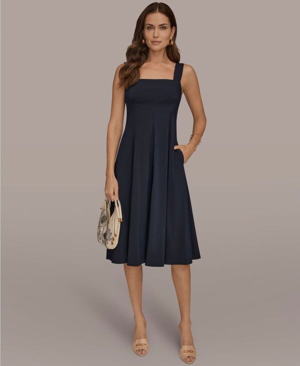 ダナ キャラン ニューヨーク レディース トップス ワンピース A ライン ノースリーブ Donna Karanew York Women'sleeveless A-Line Dress Nightfall｜ReVida 店
