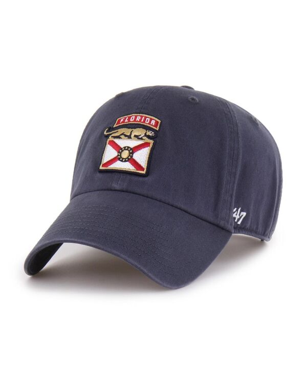 47 ブランド メンズ アクセサリー 帽子 ロゴ '47 Brand Men's Navy Florida Panthers Alternate Logo Clean Up Adjustable Hat Navy ネイビー|ReVida 店