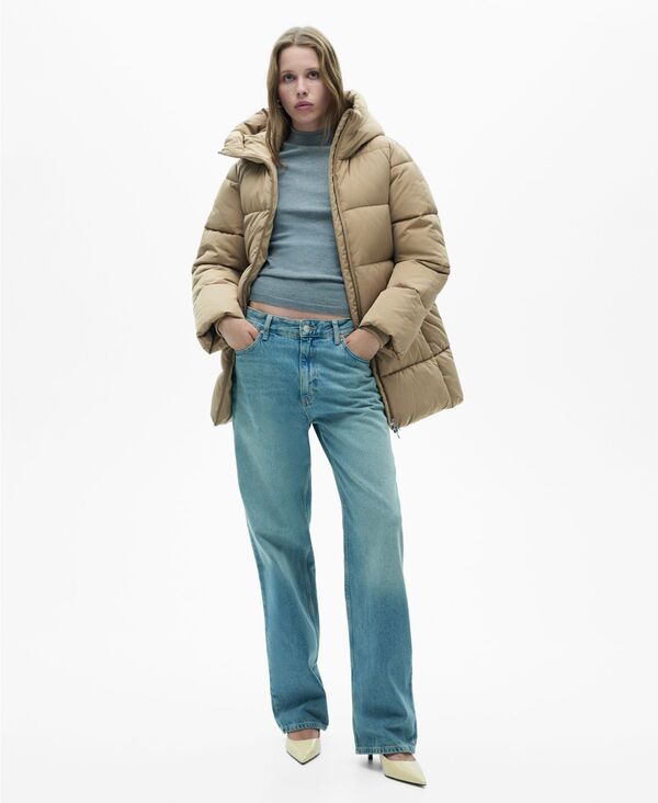 マンゴ レディース アウター 上衣・上衣 キルティング 厚地の外套 MANGO Women\u0027s Hood Quilted Coat Beige ベージュ コート・ジャケット-レディースファッション
