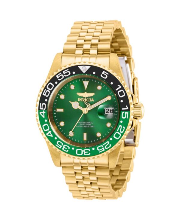 インビクタ メンズ 添え物 ウオッチ Invicta Men\u0027s 36044 Pro Diver Quartz 3 Hand Green Dial Watch Gold ゴールド