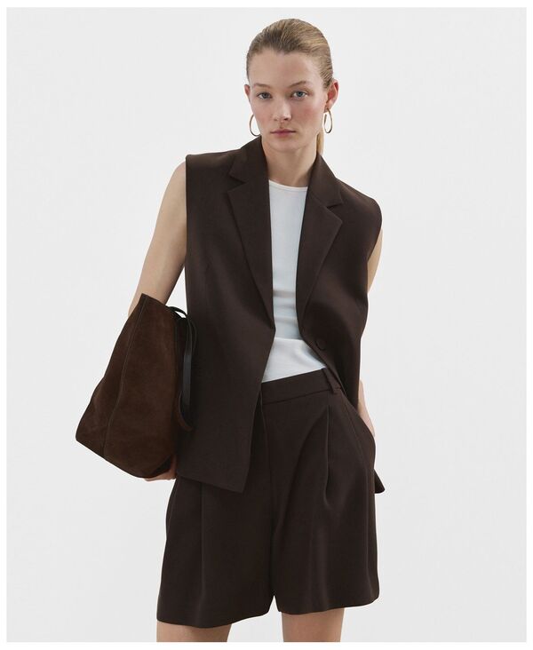 マンゴ レディース トップス 限りない MANGO Women\u0027s Lapelsuit Vest Brown 赤銅色 レディースファッション-トップス