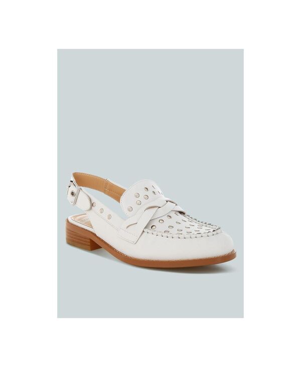 ロンドンラグ レディース シューズ スリッポン・ローファー London Rag Womens Remykin Braided Penny Strap Loafers White 白いこと