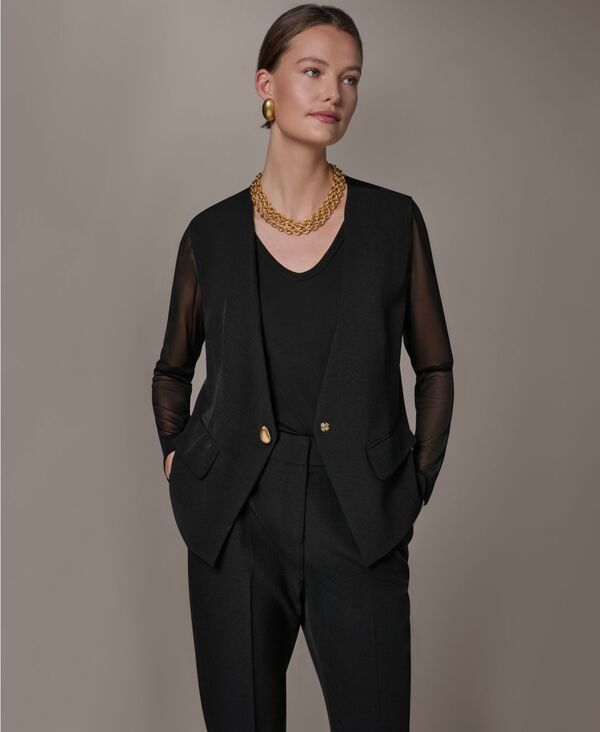 ダナ キャラン ニューヨーク レディース アウター ジャケット・ブルゾン Donna Karanew York Women's One-Button Jacket Black ブラック｜ReVida 店
