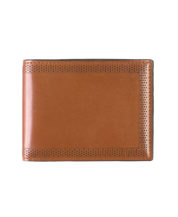 ジョンストンアンドマーフィー メンズ アクセサリー 財布 Johnston & Murphy Men's Perforatedge Billfold Walletan タン｜ReVida 店