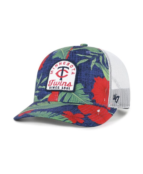 47 ブランド メンズ アクセサリー 帽子 '47 Brand Men's Navy Minnesota Twins Tei Beachside Adjustable Trucker Hat Navy White ホワイト|ReVida 店